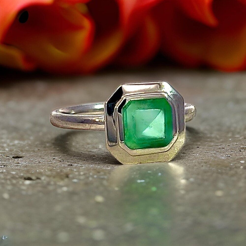Natural Solitaire Colombian Emerald Ring 6.5 14k 1.35Cts Certified $3,950 310576